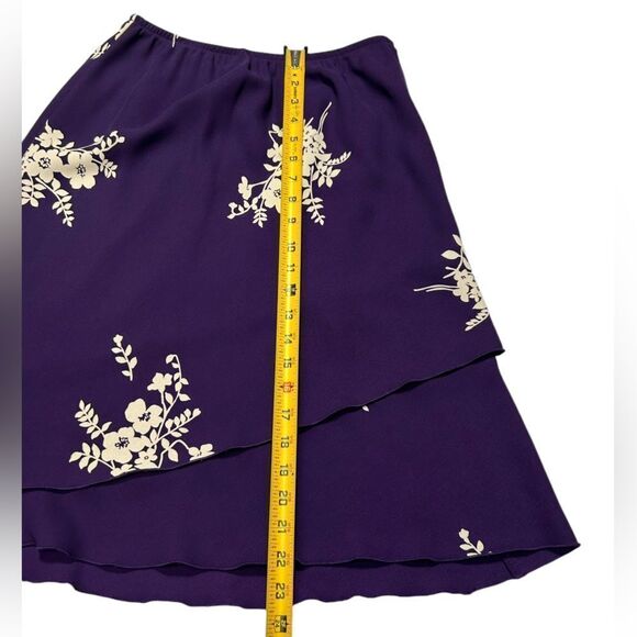 Vintage S.L. Fashions Two Piece Purple Skirt Set Matching Top Floral Pattern - Picture 8 of 10